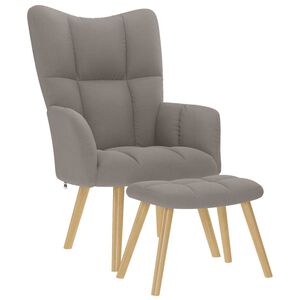 vidaXL Chaise de relaxation avec repose-pied Taupe Tissu