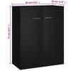 vidaXL Buffet noir 60x30x75 cm bois d'ing&eacute;nierie