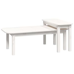 vidaXL Ensemble de tables basses 2 pcs Blanc Bois massif de pin
