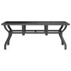 vidaXL Table de jardin Gris et noir 180x80x70 cm Acier et verre