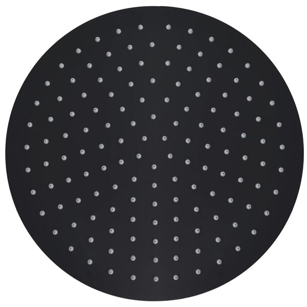 vidaXL Pomme de douche pluie Acier inoxydable 30 cm Ronde Noir