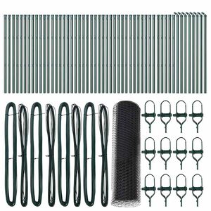 vidaXL Fixation au sol hexagonale 100 x 0,4 m Acier recouvert de PVC