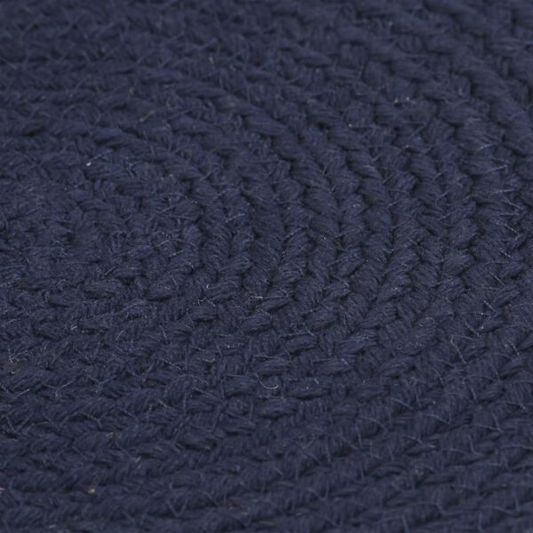 vidaXL Napperons 4 pcs Bleu marine Plain 38 cm Rond Coton