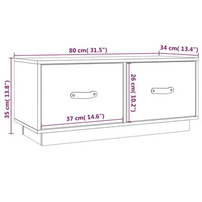 vidaXL Meuble TV Gris 80x34x35 cm Bois de pin massif