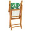 vidaXL Ensemble de bistro 3 pcs motif de feuilles tissu et bois massif