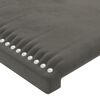 vidaXL T&ecirc;te de lit avec oreilles Gris fonc&eacute; 183x16x118/128 cm Velours