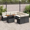 vidaXL Ensemble de canap&eacute; de jardin avec coussin Noir et cr&egrave;me