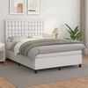 vidaXL Sommier &agrave; lattes de lit avec matelas Blanc 140x200cm Similicuir