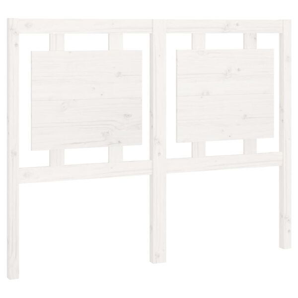 vidaXL T&ecirc;te de lit Blanc 125,5x4x100 cm Bois massif de pin