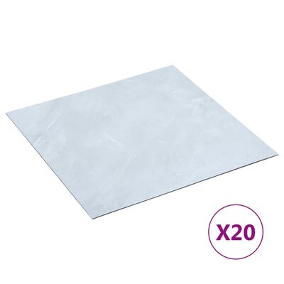 vidaXL Planches plancher autoadhésives 20 pcs PVC 1,86 m² Marbre blanc