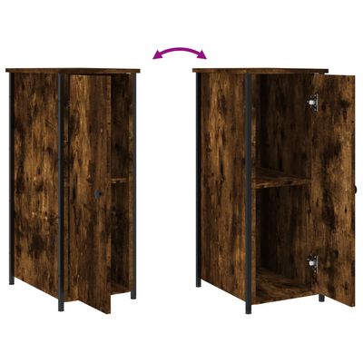 vidaXL Tables de chevet 2 pcs chêne fumé 32x42x80 cm bois d'ingénierie