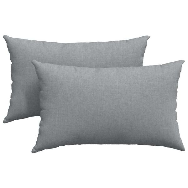 vidaXL Coussins de canap&eacute; 2 pcs Gris clair 50 x 30 cm tissu