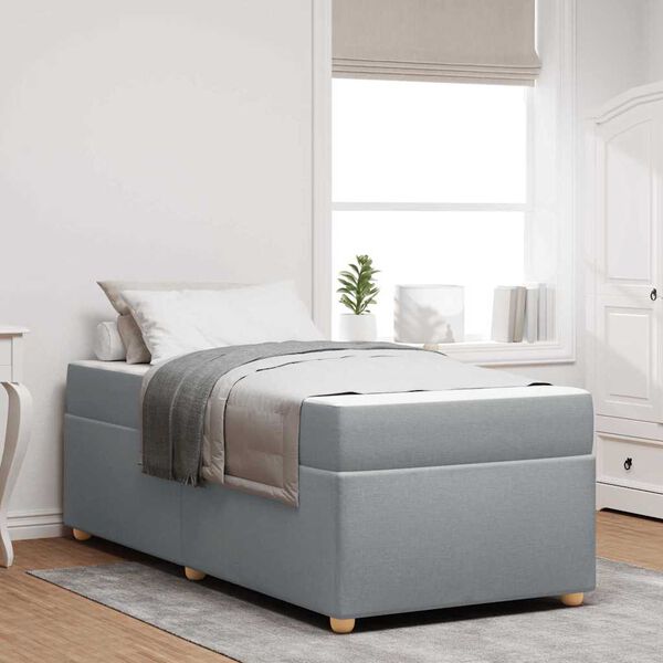 vidaXL Cadre de lit avec matelas Gris clair 80 x 200 cm tissu