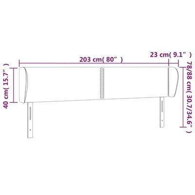 vidaXL Tête de lit avec oreilles Crème 203x23x78/88 cm Tissu