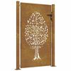 vidaXL Portail de jardin 100x125 cm en acier Corten avec motif arbre