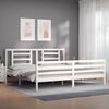 vidaXL Cadre de lit sans matelas blanc 200x200 cm bois massif