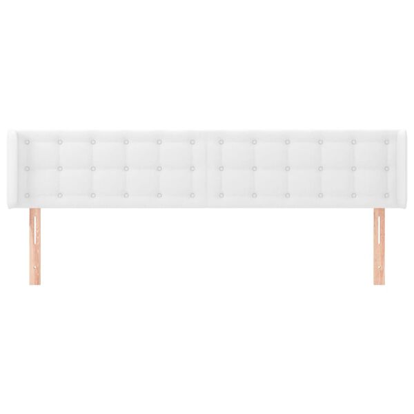 vidaXL T&ecirc;te de lit avec oreilles Blanc 163x16x78/88 cm Similicuir