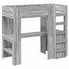 vidaXL Cadre de lit superpos&eacute; avec bureau Gris Sonoma 98,5 x 200 cm