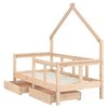 vidaXL Cadre de lit enfant avec tiroirs 70x140 cm bois de pin massif