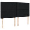 vidaXL Sommier &agrave; lattes de lit avec matelas Noir 200x200 cm Tissu