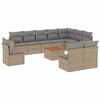 vidaXL Salon de jardin et coussins 11 pcs m&eacute;lange beige r&eacute;sine tress&eacute;e