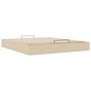 VidaXL Cadre de lit ottoman sans matelas cr&egrave;me 200x200 cm tissu