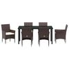 vidaXL Ensemble de salle &agrave; manger pour jardin 7 pcs Marron polyrotin
