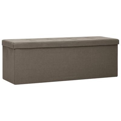 vidaXL Banc de rangement pliable Marron Faux lin