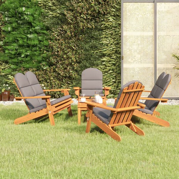 vidaXL Ensemble de salon de jardin Adirondack 5 pcs bois acacia solide