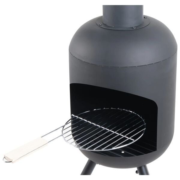 RedFire Chemin&eacute;e de jardin avec gril de barbecue Fuego grand Noir