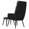 vidaXL Chaise de relaxation avec tabouret Gris fonc&eacute; Tissu similicuir