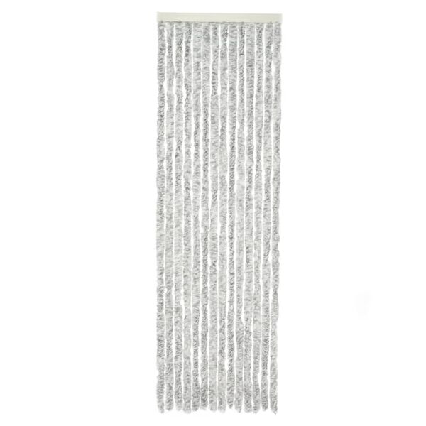 Travellife Rideau de porte Chenille Rain 185x56 cm Gris et blanc