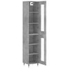 vidaXL Buffet haut Gris b&eacute;ton 34,5x34x180 cm Bois d'ing&eacute;nierie