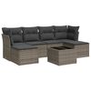 vidaXL Salon de jardin avec coussins 7 pcs gris r&eacute;sine tress&eacute;e