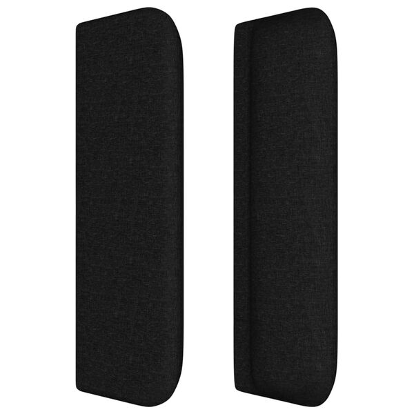 vidaXL T&ecirc;te de lit avec oreilles Noir 147x16x78/88 cm Tissu