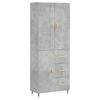 vidaXL Buffet haut Gris b&eacute;ton 69,5x34x180 cm Bois d'ing&eacute;nierie