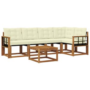 vidaXL Ensemble de canap&eacute;s d'ext&eacute;rieur 6 pc Naturel et Cr&egrave;me