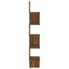 vidaXL Étagère d'angle murale Chêne fumé 20x20x127,5cm Bois ingénierie