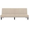 vidaXL Canap&eacute;-lit &agrave; 2 places avec tabouret Cr&egrave;me Tissu microfibre