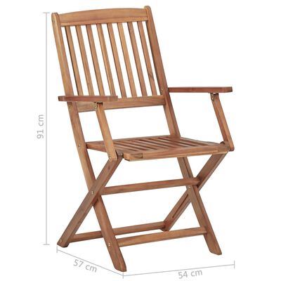 vidaXL Chaises pliables d'extérieur lot de 6 Bois d'acacia solide