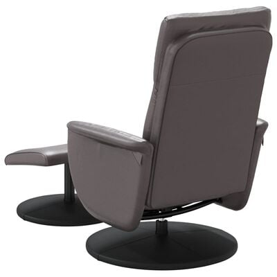 vidaXL Fauteuil inclinable avec repose-pied gris similicuir