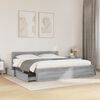 vidaXL Cadre de lit t&ecirc;te de lit sans matelas sonoma gris 200x200 cm