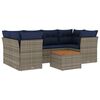 vidaXL Salon de jardin 7 pcs avec coussins gris r&eacute;sine tress&eacute;e