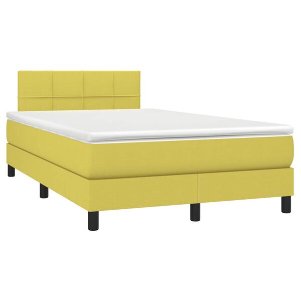 vidaXL Sommier &agrave; lattes de lit avec matelas LED Vert 120x200 cm Tissu