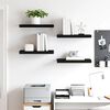 vidaXL &Eacute;tag&egrave;res murales flottantes 4 pcs noir 50x23x3,8 cm MDF