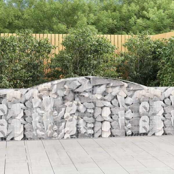 vidaXL Paniers &agrave; gabions arqu&eacute;s 9 pcs 400x30x80/100 cm Fer galvanis&eacute;