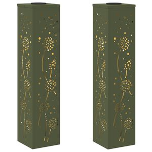 vidaXL Lumi&egrave;re de chemin LED solaire 2 pc Blanc chaud 18 x 18 x 80 cm