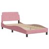 vidaXL Cadre de lit avec LED sans matelas Hanko rose 90x200 cm velours