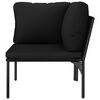 vidaXL Salon de jardin 3 pcs avec coussins Noir PVC