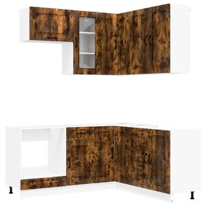 vidaXL Unit&eacute; de cuisine KALMAR 8 pc Ch&ecirc;ne fum&eacute; Bois d'ing&eacute;nierie